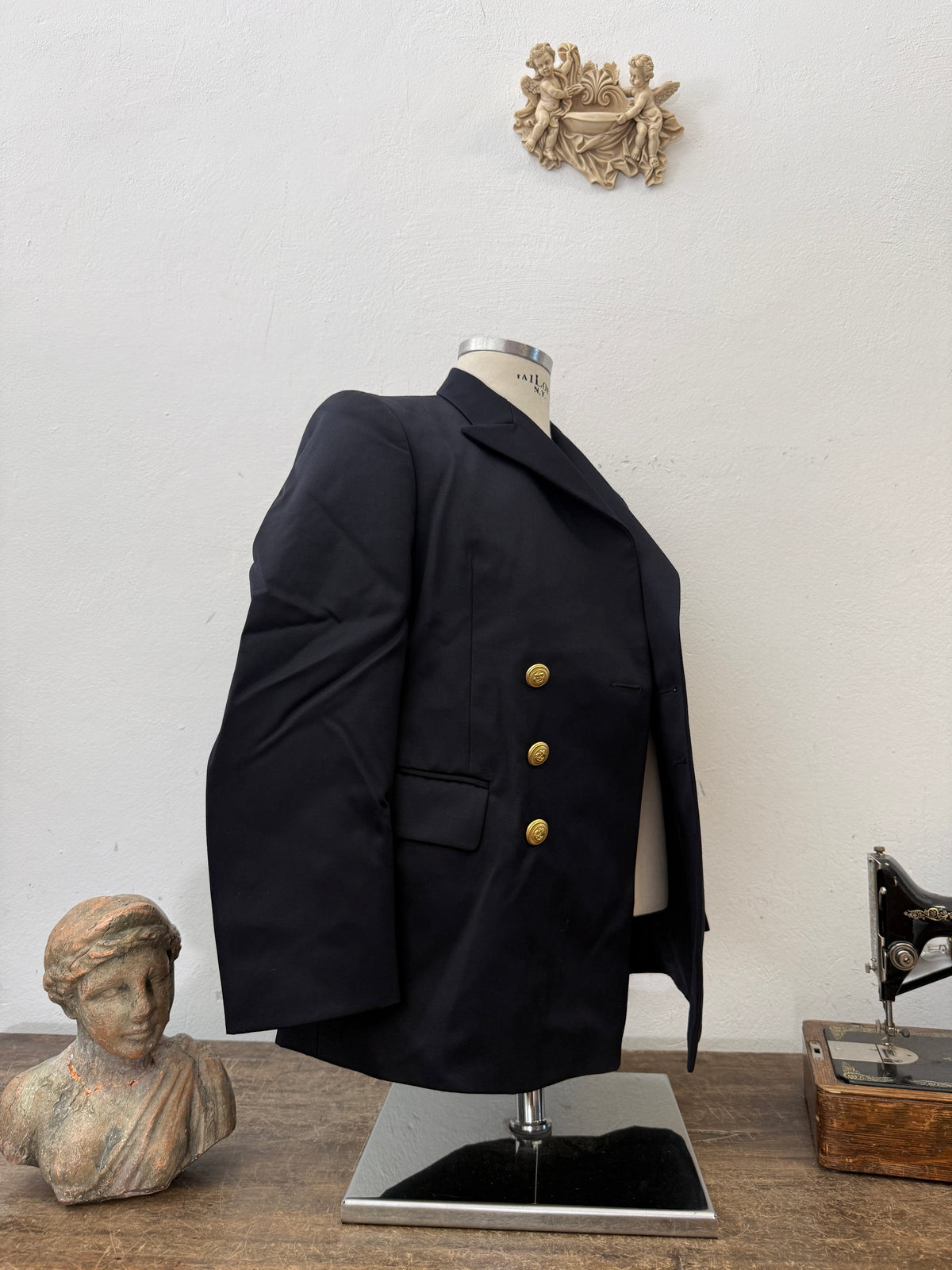 Vintage Italian Navy Double Breasted Jacket “XS”