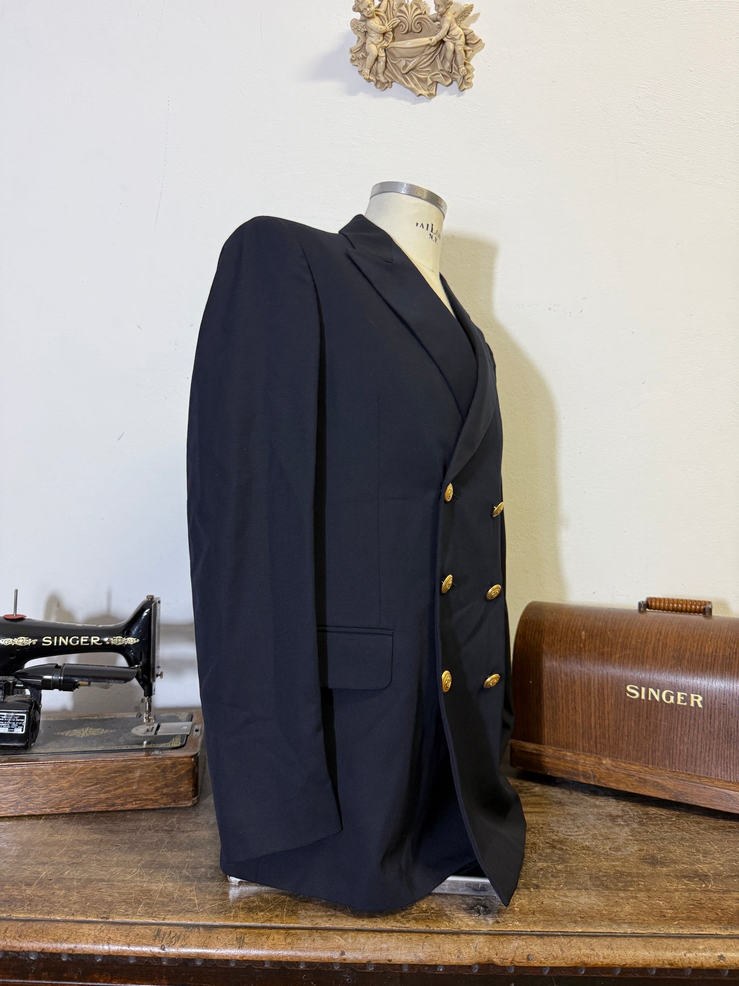 Vintage 00’s Italian Navy Double Breasted Jacket “XXL”