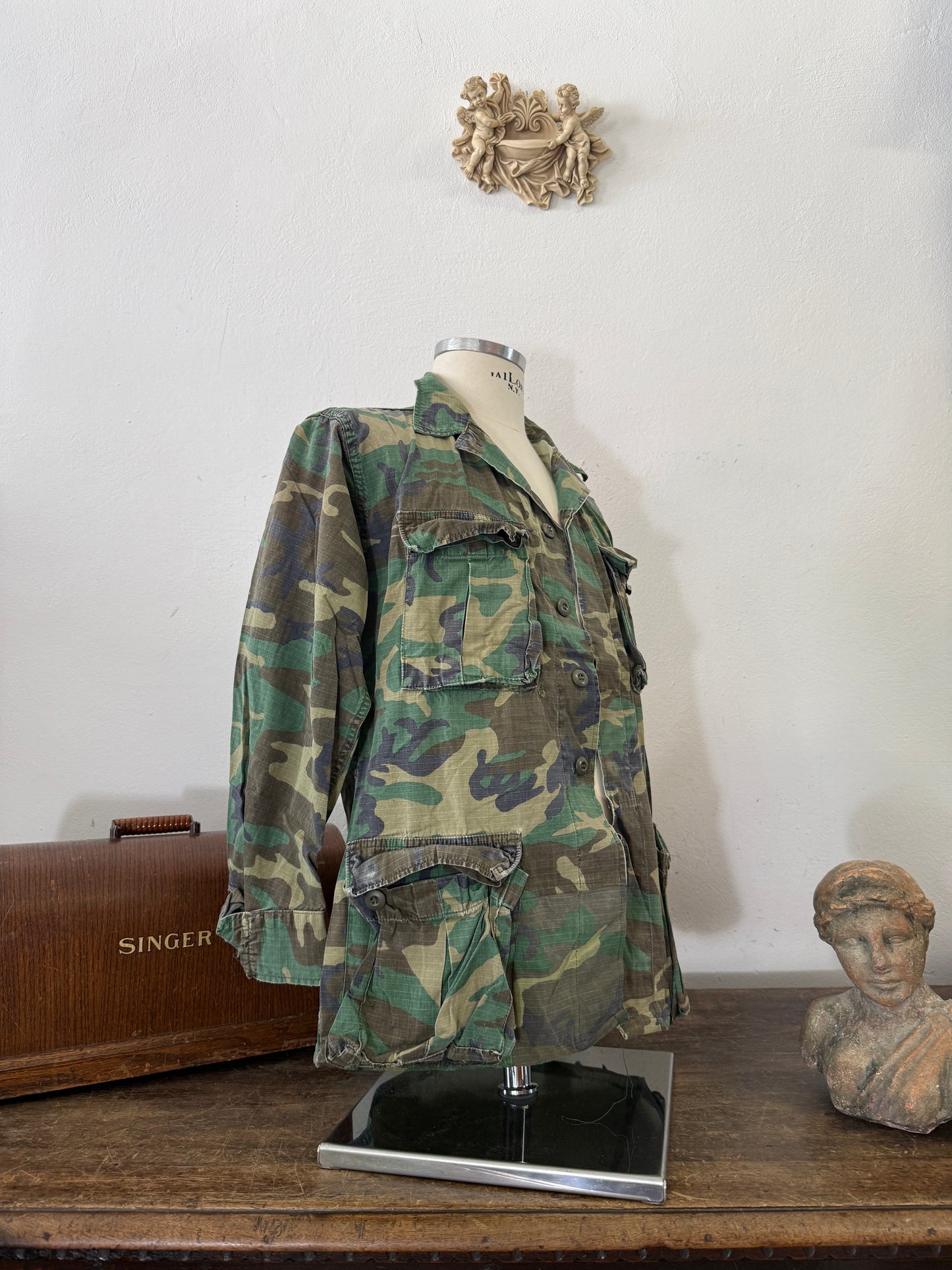 Vintage 1970-80s ERDL Camouflage Pattern Hot Weather Jacket Ripstop “M”