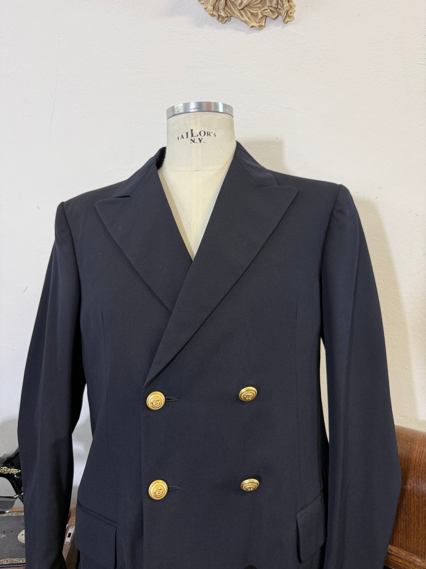 Vintage 00’s Italian Navy Double Breasted Jacket “XL”