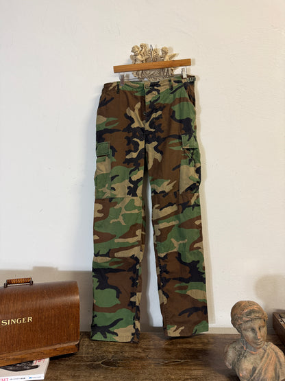 Vintage Woodland Camo Cargo Pants Us Army Rip Stop “W34”