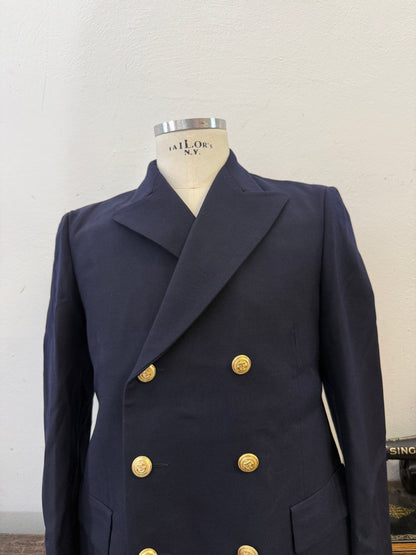 Vintage Italian Navy Double Breasted Jacket “S/M”
