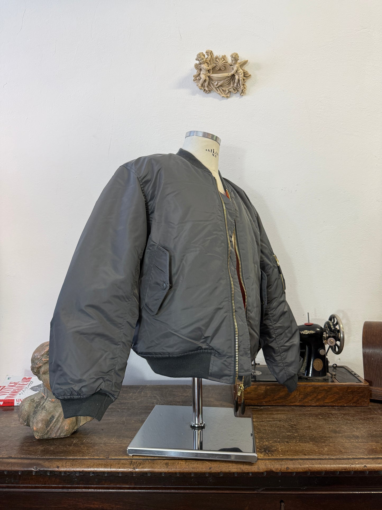 Grey Bomber Jacket MA1