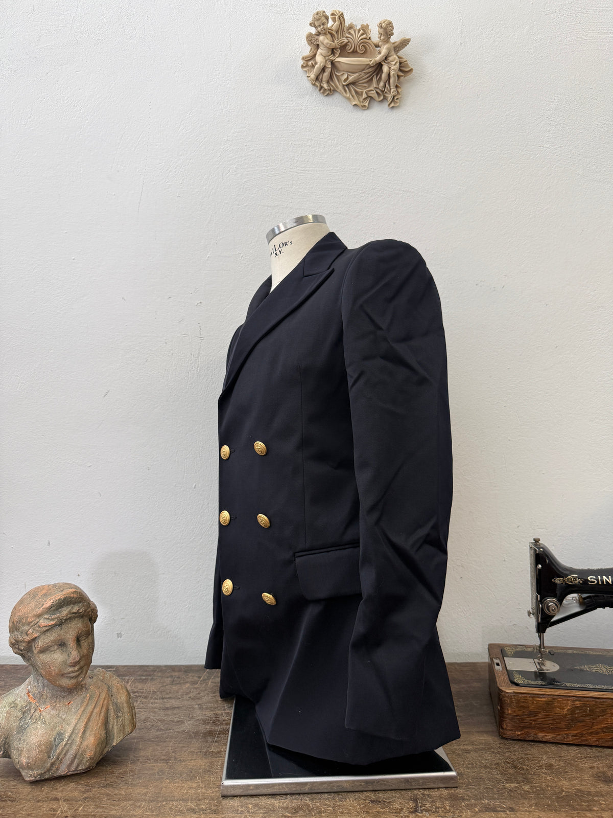 Vintage Italian Navy Double Breasted Jacket “S”