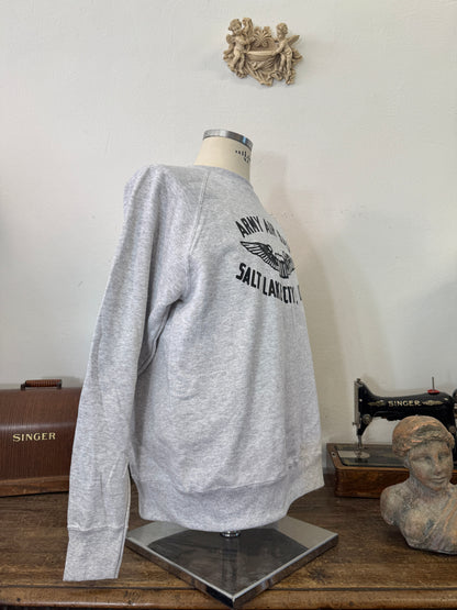 Army Air Base Salt Lake City Utah Raglan Grey Sweatshirt - Mister Archive®