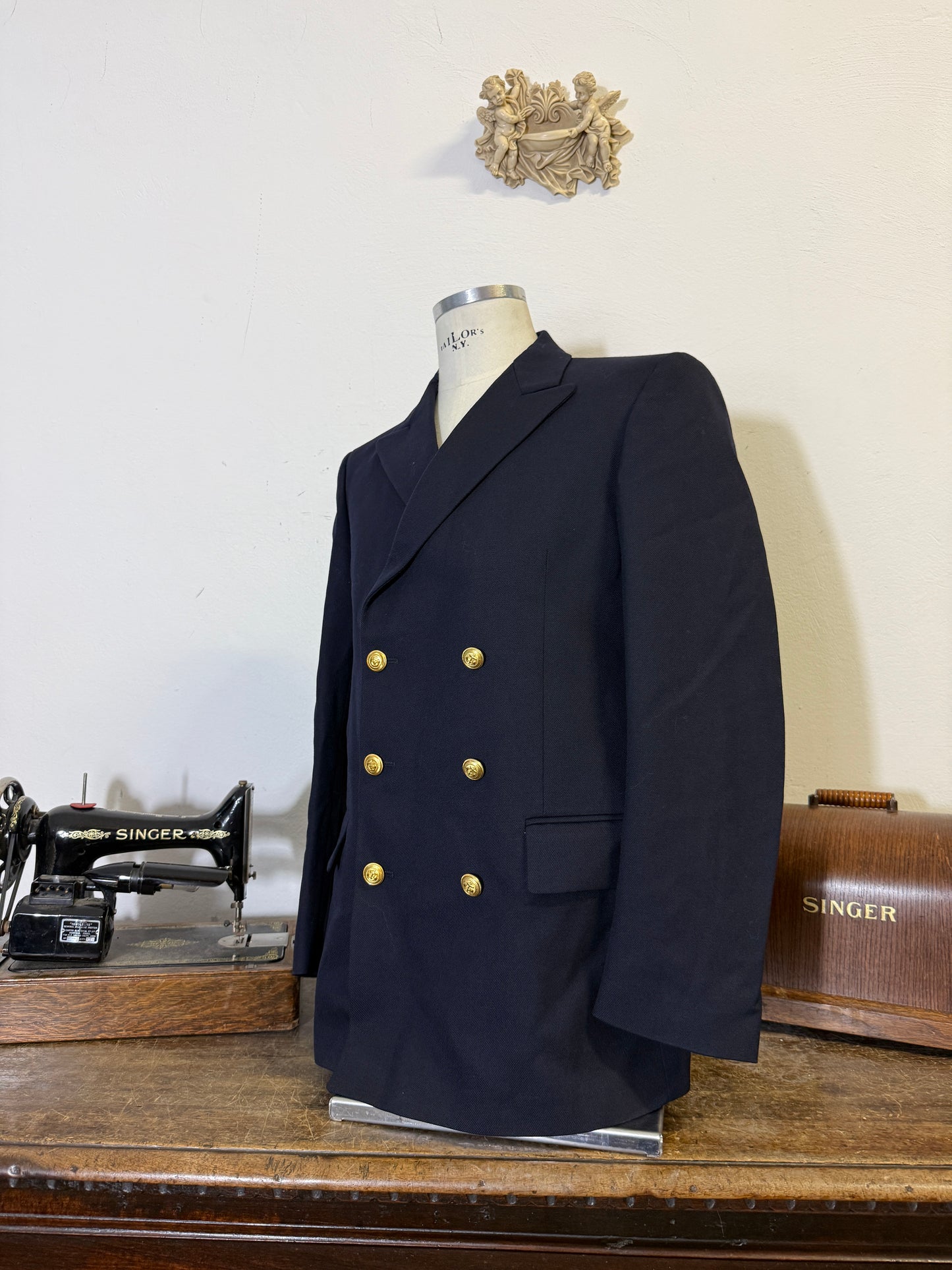 Vintage 90’s Italian Navy Double Breasted Jacket “L/XL”