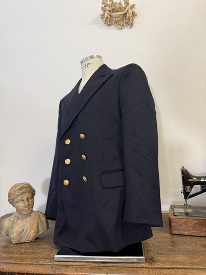 Vintage Italian Navy Double Breasted Jacket “L”