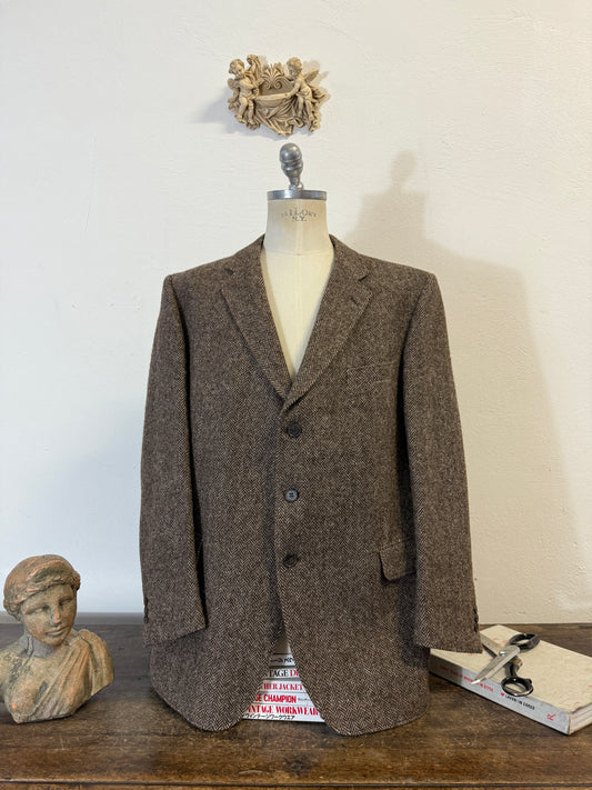 Vintage Wool Harringbone Blazer “XL”