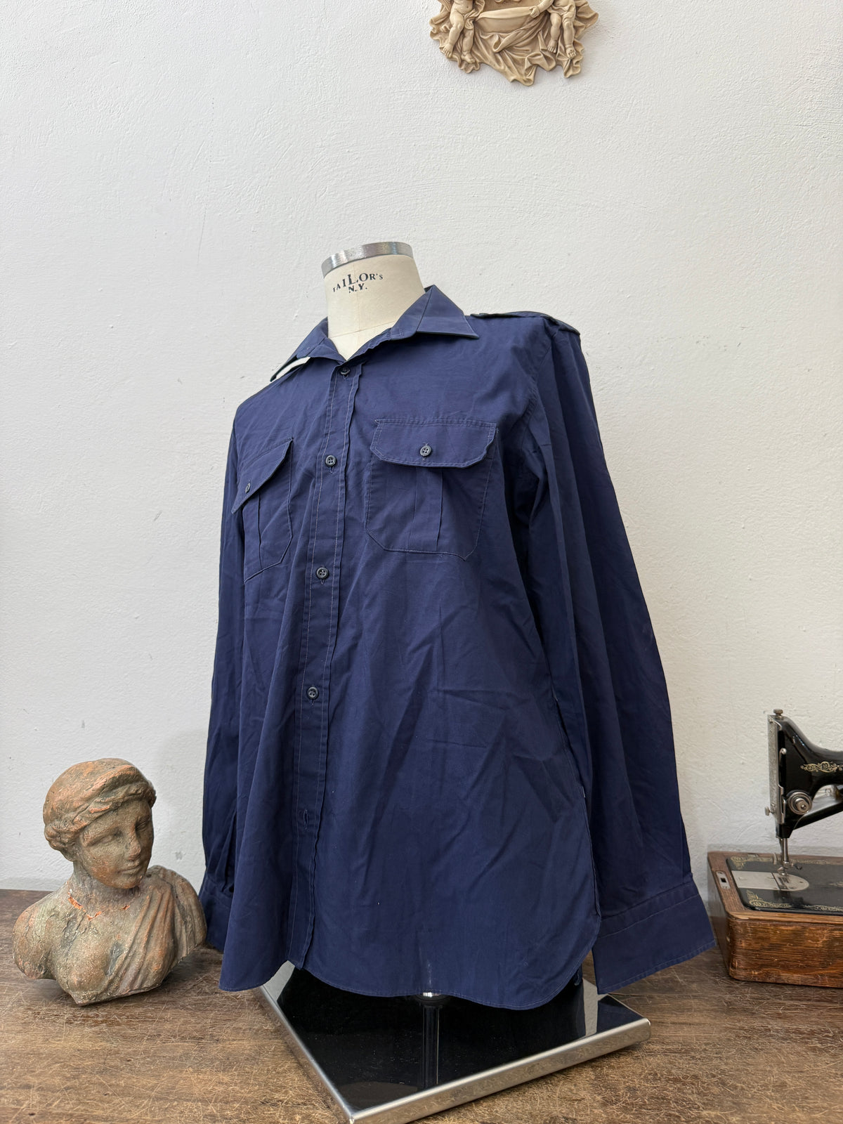 Vintage 80’s Italian Navy Shirt “L”