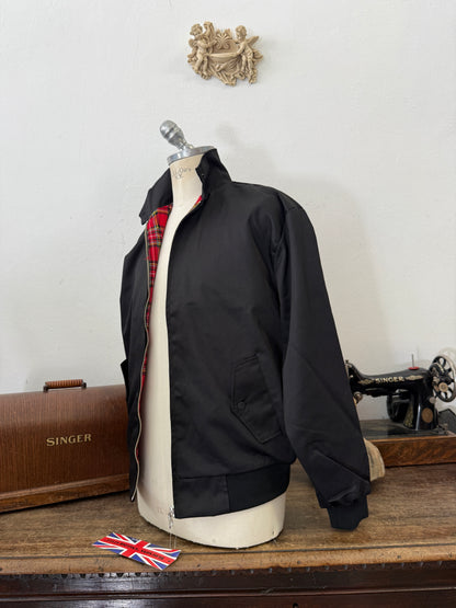 Black British-Style Bomber Jacket “L”