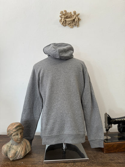 Basic Grey Hooded Sweatshirt With Fleece Lining “L”