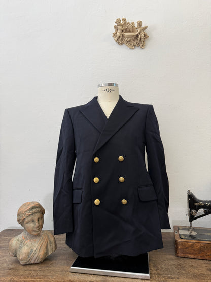 Vintage Italian Navy Double Breasted Jacket “M”