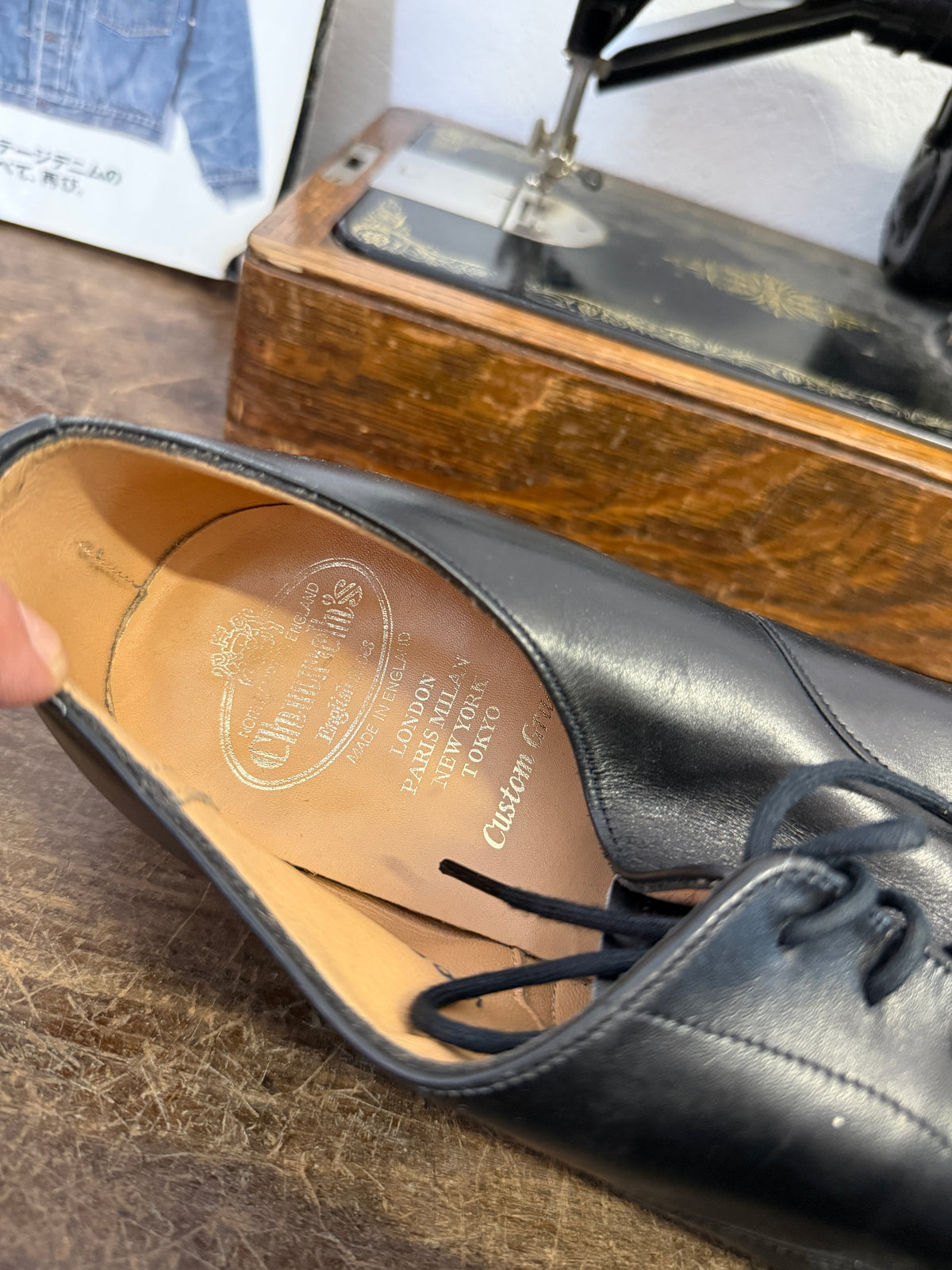 Used Church’s Men’s Black Leather Oxford Shoes – Made in England – UK Size 10