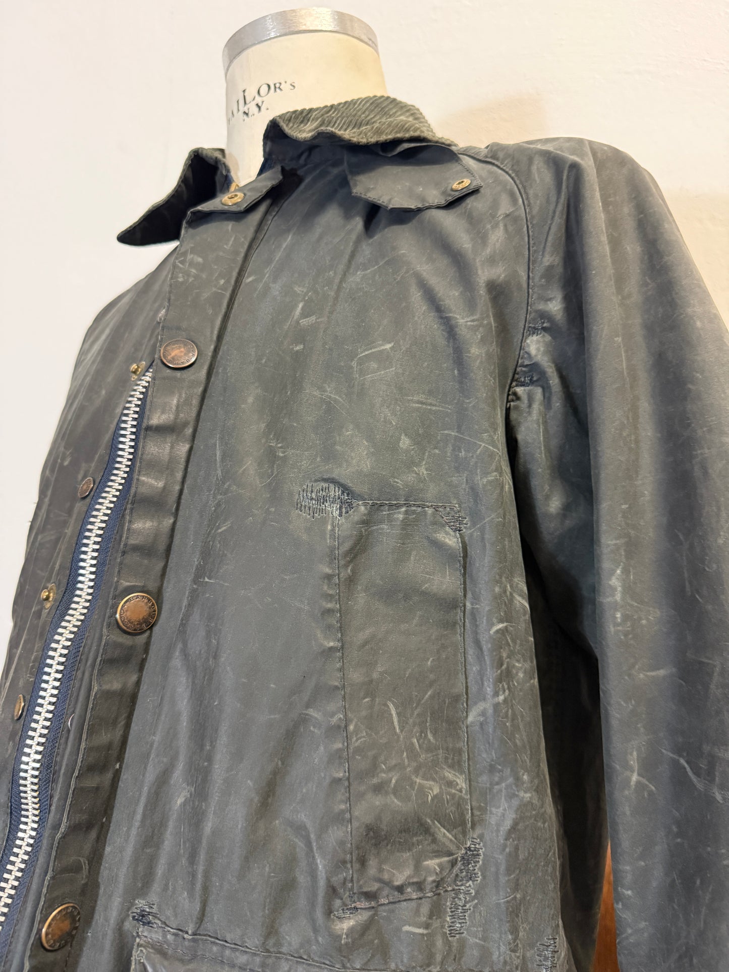 Vintage Barbour Bedale Jacket With Mending “S”