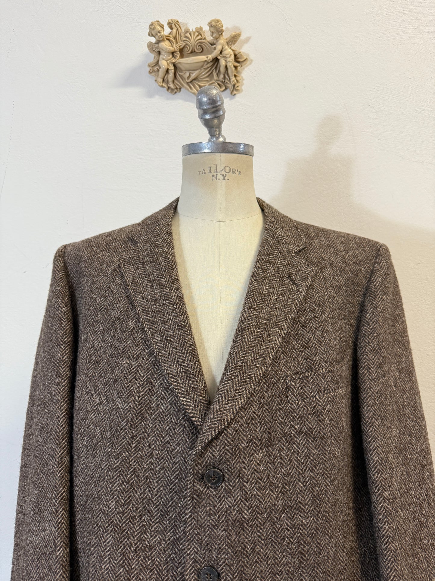Vintage Wool Harringbone Blazer “XL”