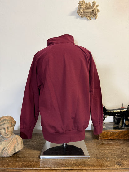 Raglan Bordeaux Half Zip Sweatshirt - Made in Italy