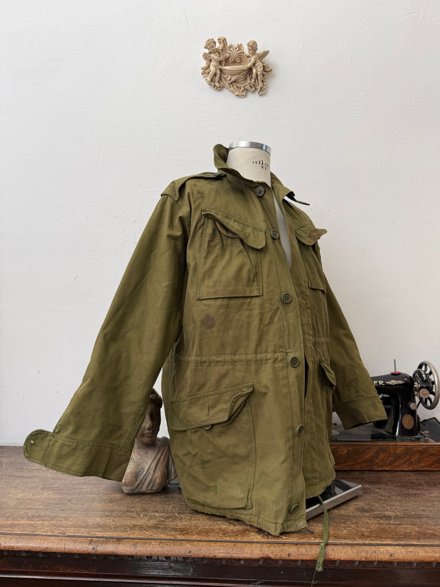 Vintage Danish Army Jacket HBT “M/L”