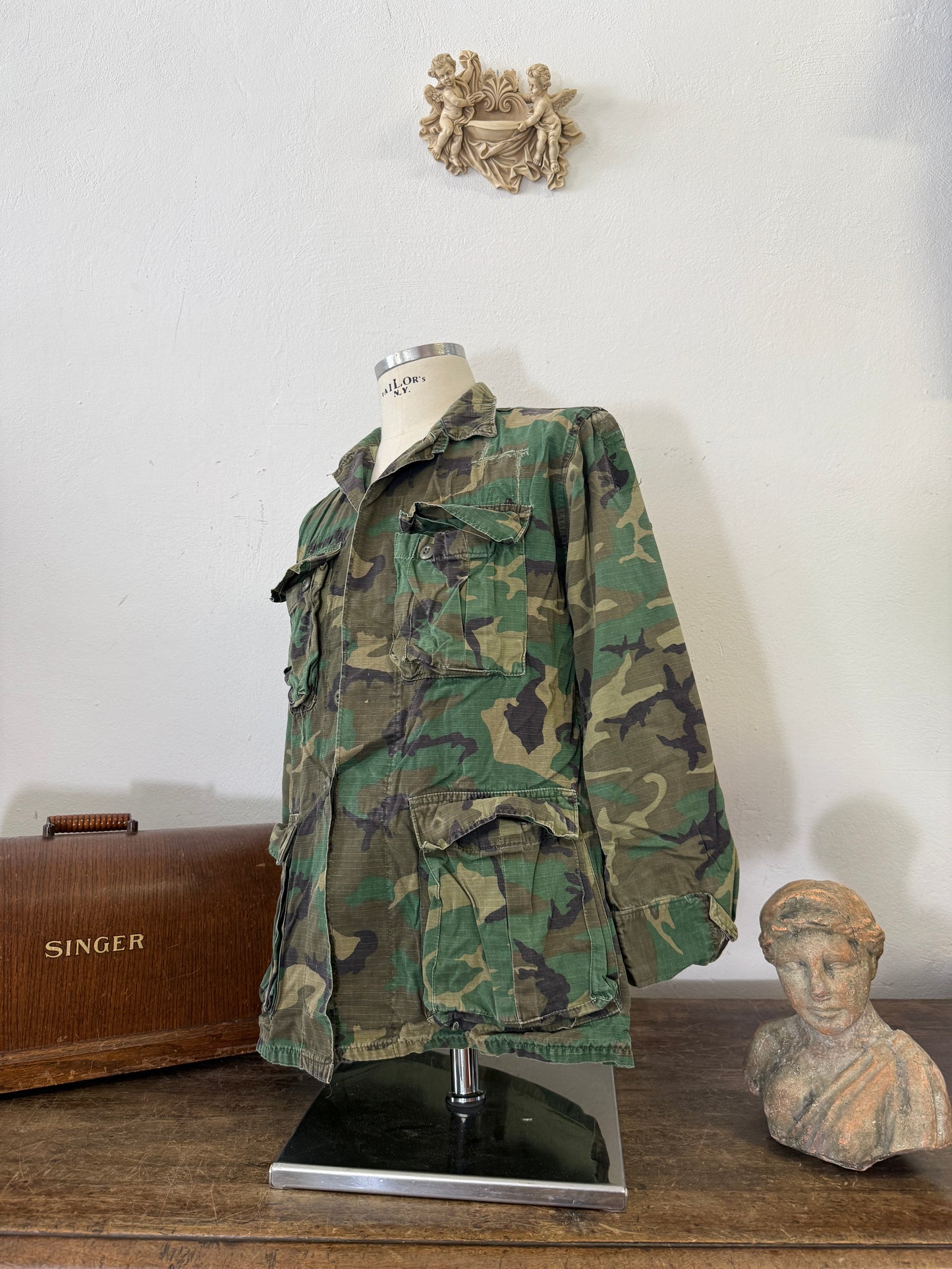 Vintage 1970-80s ERDL Camouflage Pattern Hot Weather Jacket Ripstop “S/M”