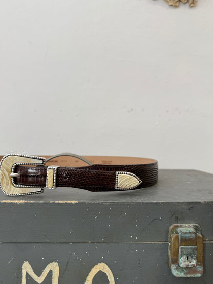 Dark Brown Teju Lizard Belt – Matthew