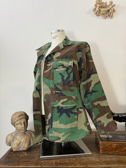 Vintage Woodland Camo Jacket Us Army Rip Stop “M”