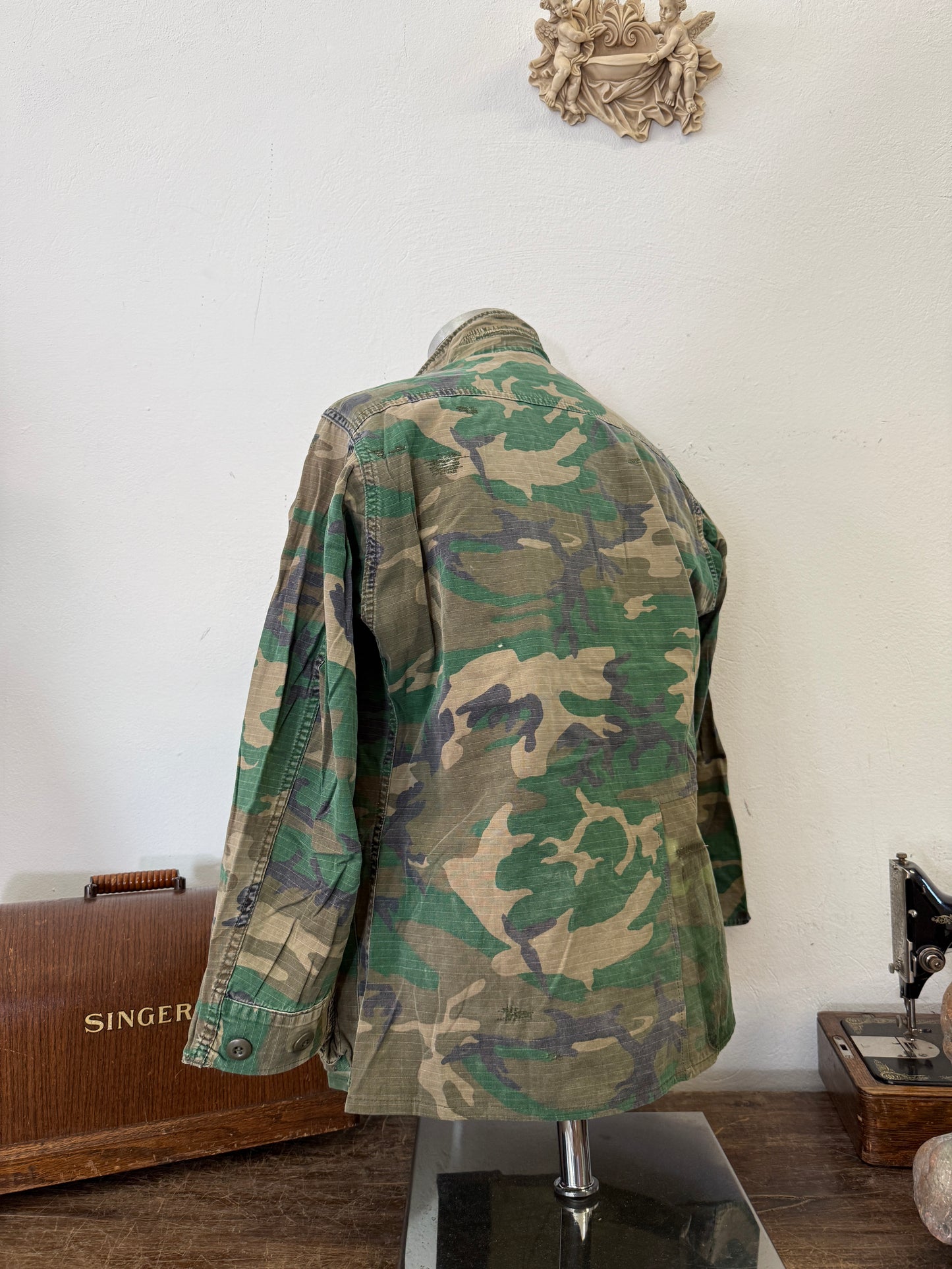 Vintage 1970-80s ERDL Camouflage Pattern Hot Weather Jacket Ripstop “S”