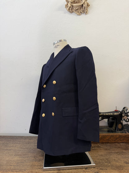 Vintage Italian Navy Double Breasted Jacket “S/M”