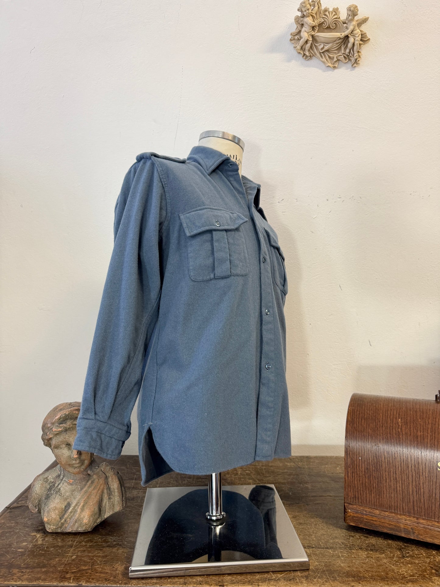 Vintage 60’s Italian Air Force Flannel Shirt “S”