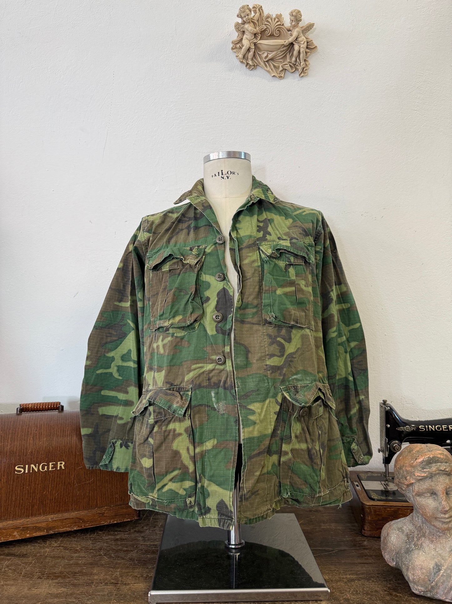 Vintage 1970-80s ERDL Camouflage Pattern Hot Weather Jacket Ripstop “S”