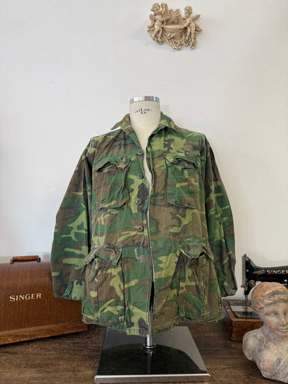 Vintage 1970-80s ERDL Camouflage Pattern Hot Weather Jacket Ripstop “S”
