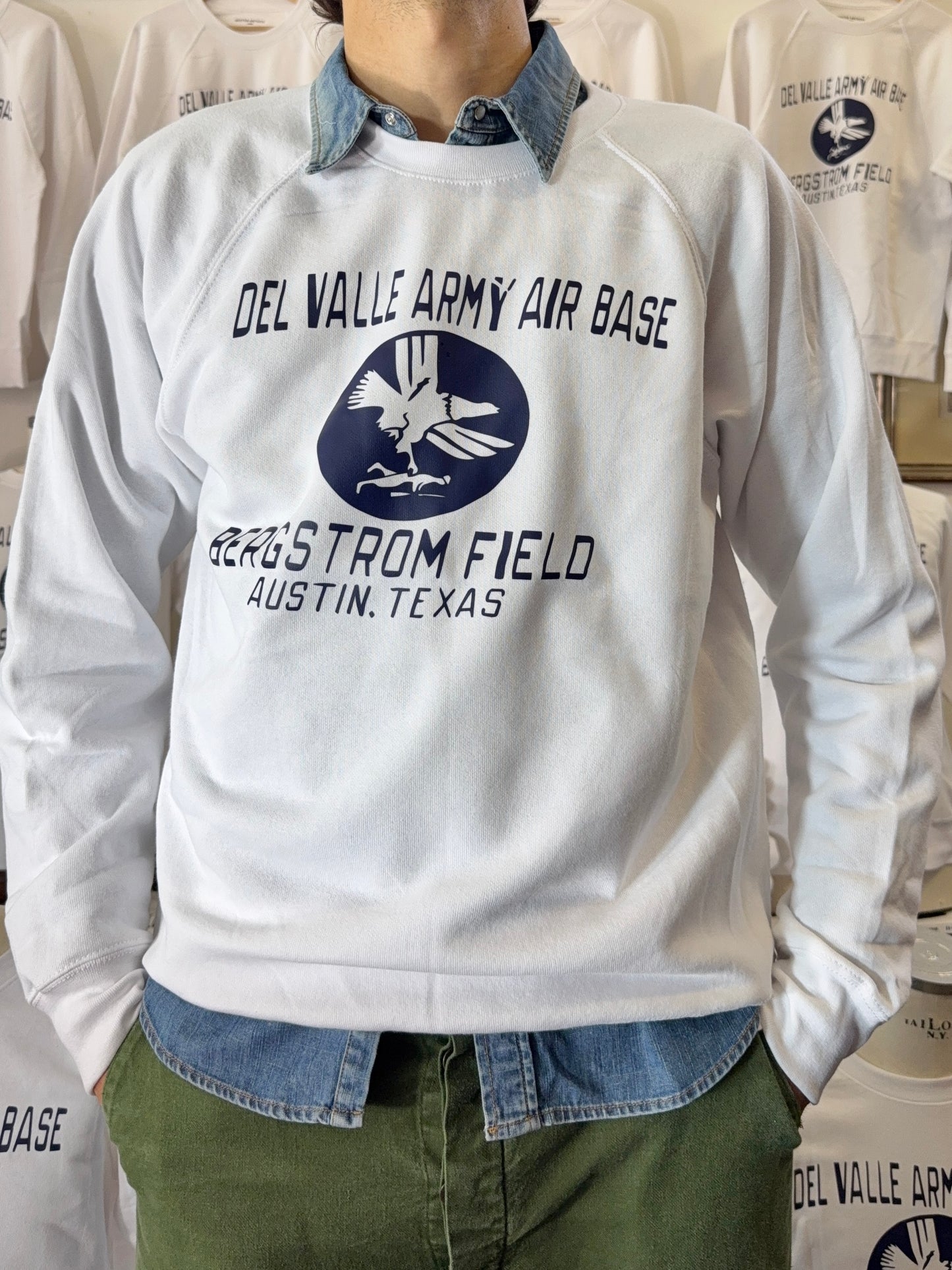Raglan Del Valle Army Air Base Sweatshirt - Mister Archive®