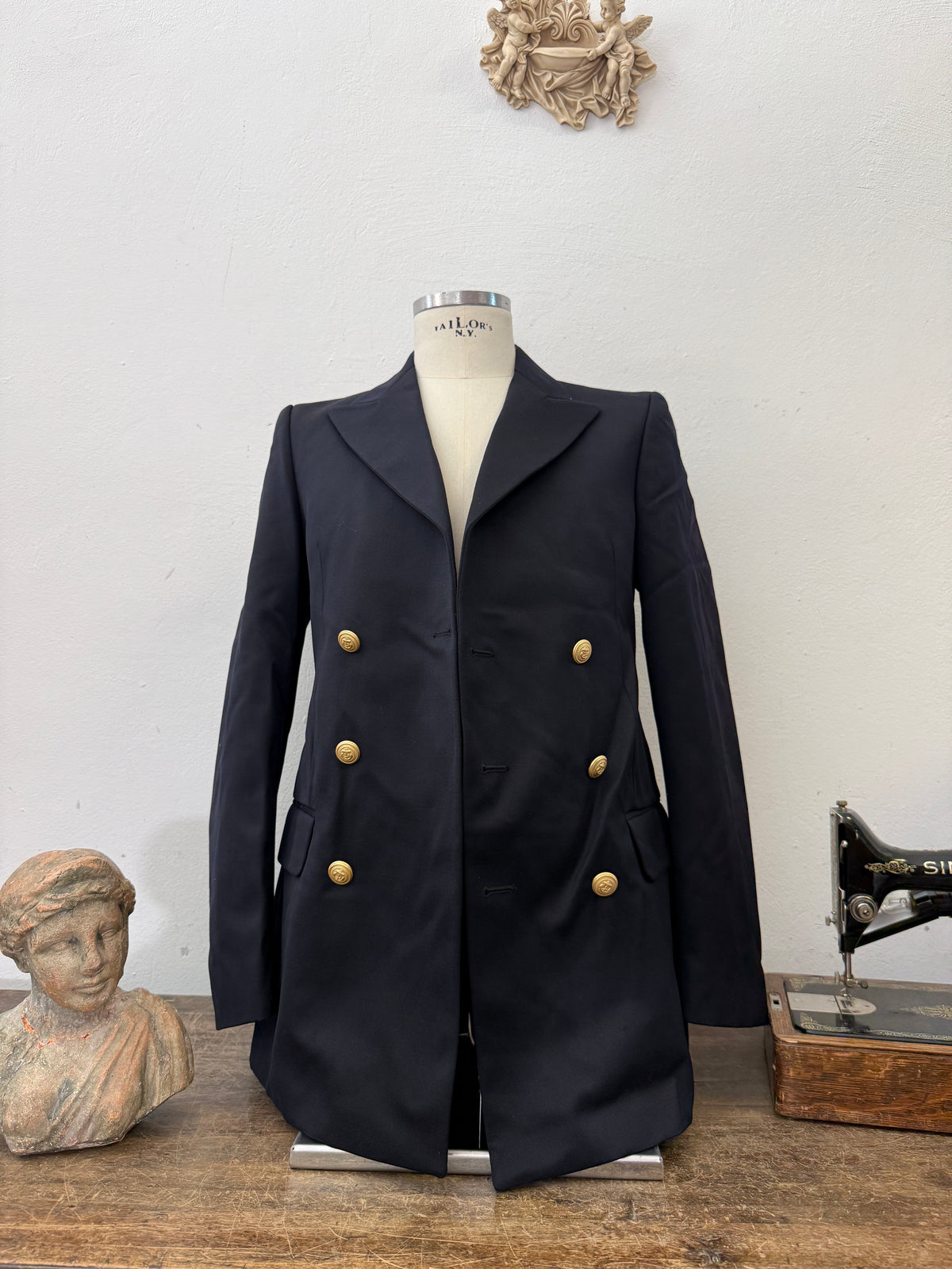 Vintage Italian Navy Double Breasted Jacket “S”