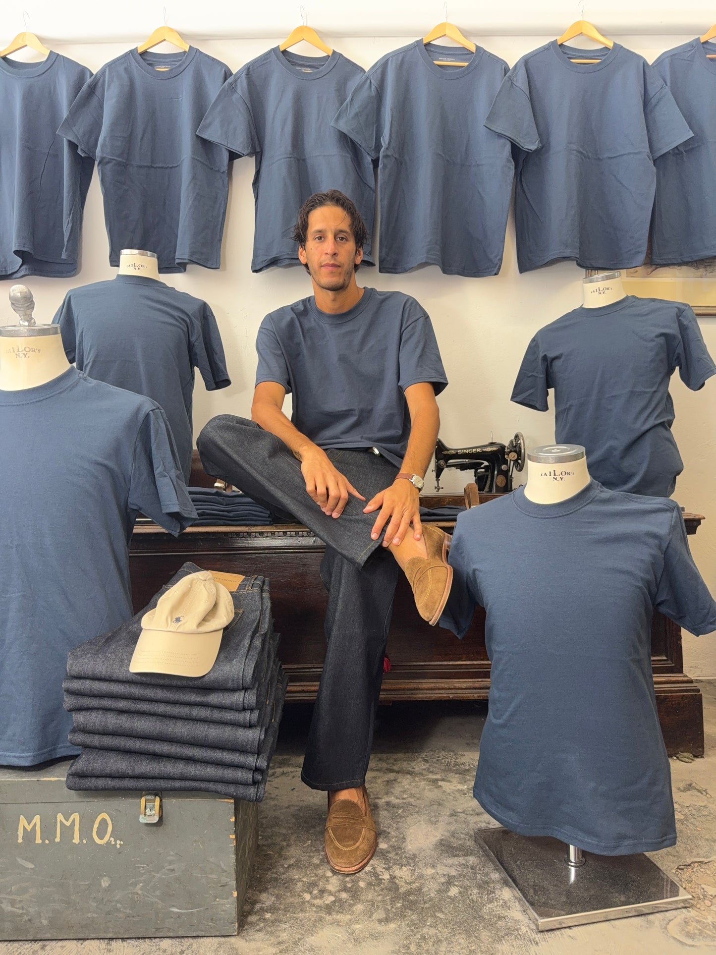 Blue Indigo Tee with U.S. Cotton - Mister Archive®