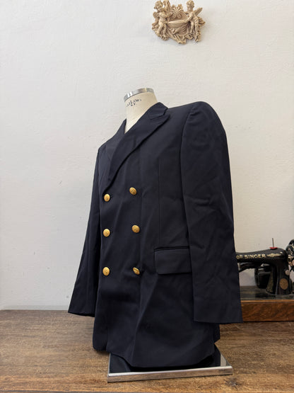 Vintage Italian Navy Double Breasted Jacket “M”