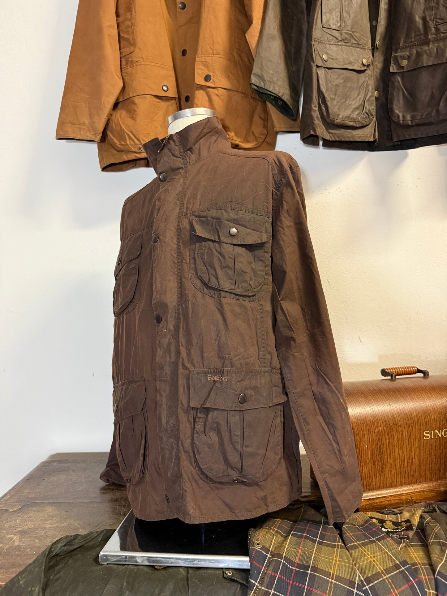 Vintage Barbour Flyweight Wax Utility  Jacket  “XL”