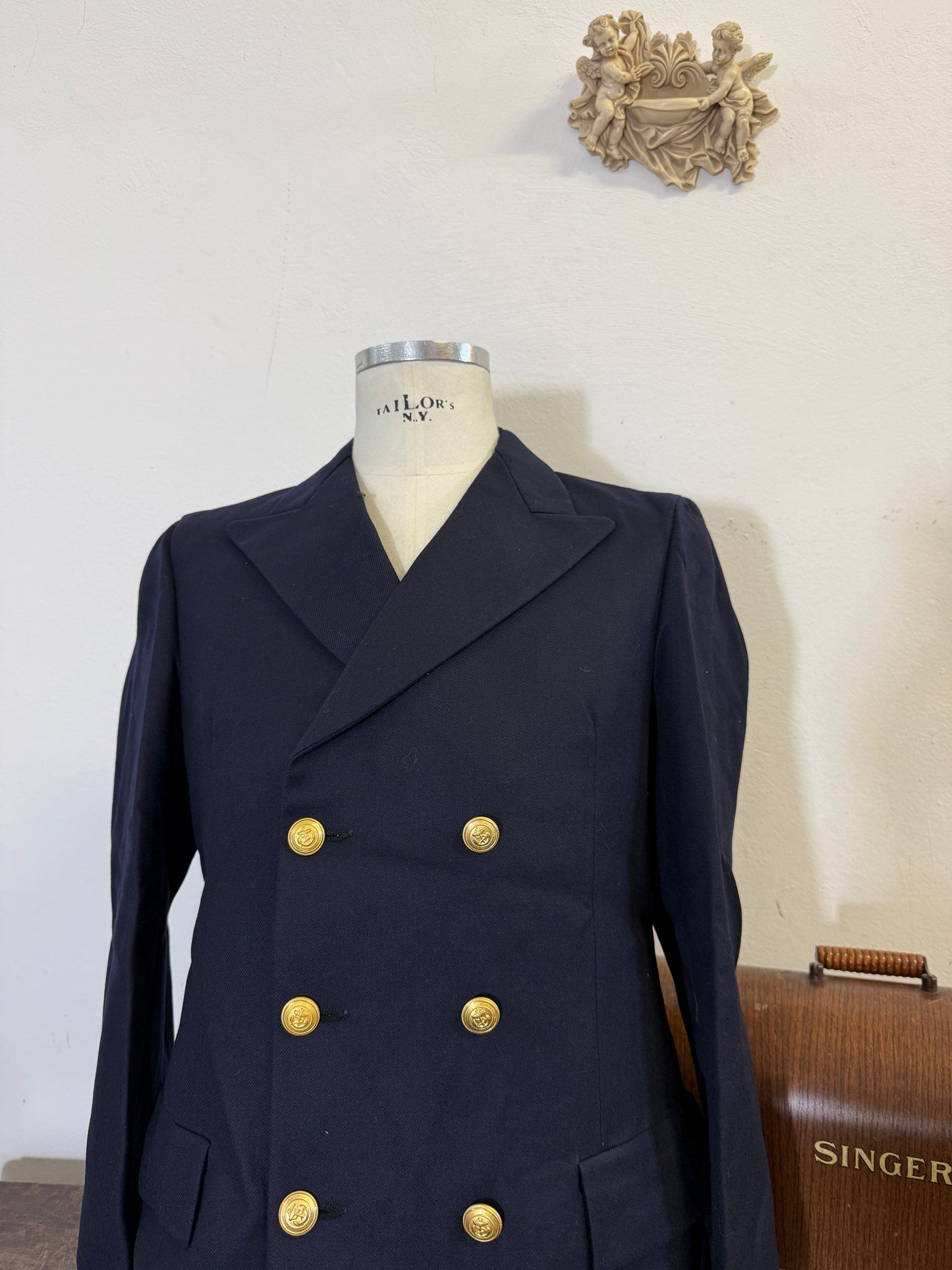 Vintage 00’s Italian Navy Double Breasted Jacket “L”