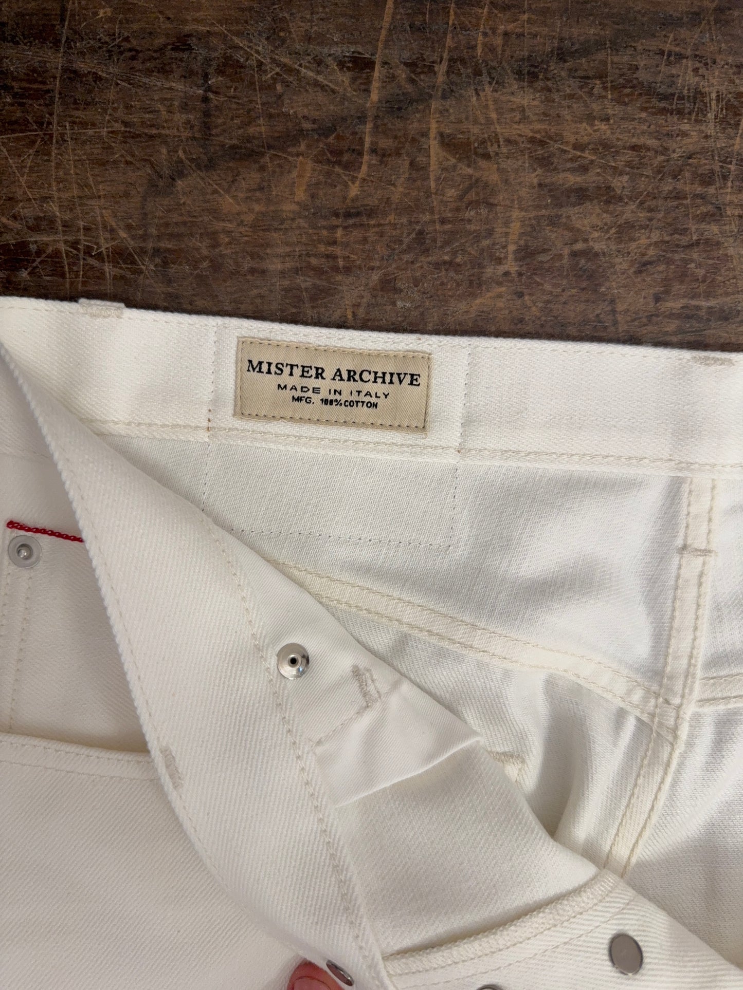 White Selvedge Pants Made in Italy - Mister Archive®