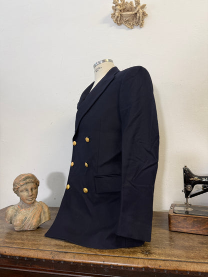 Vintage Italian Navy Double Breasted Jacket “XL”