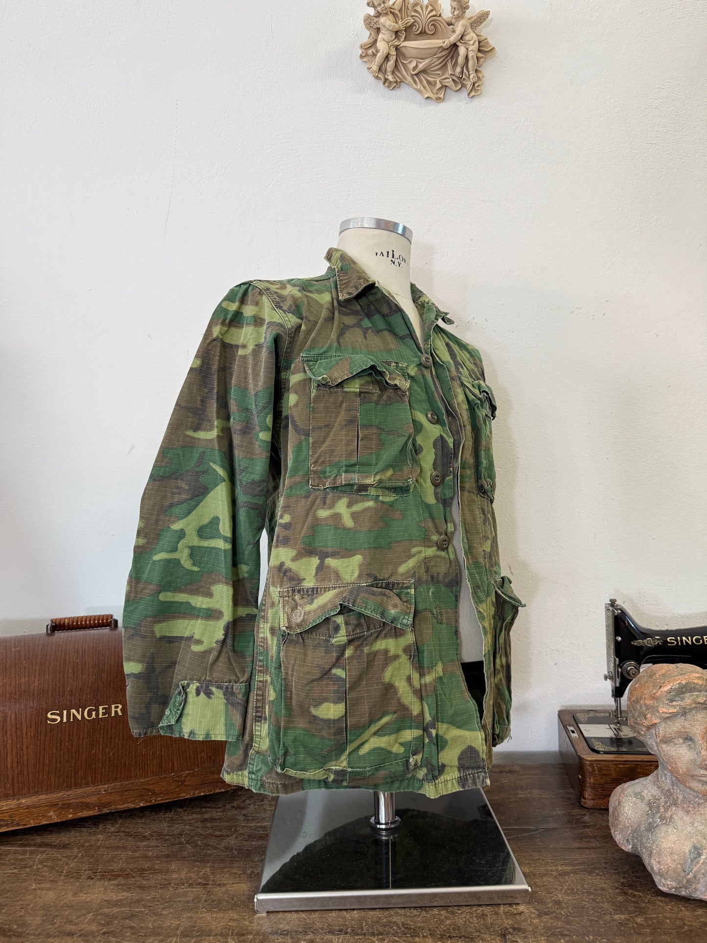 Vintage 1970-80s ERDL Camouflage Pattern Hot Weather Jacket Ripstop “S”