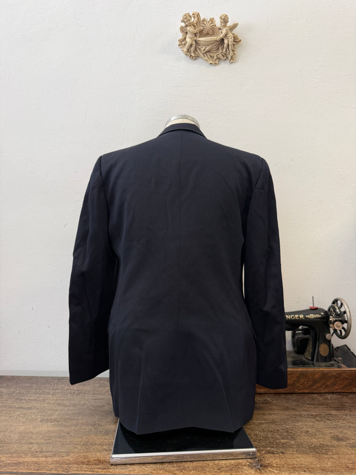 Vintage Italian Navy Double Breasted Jacket “M”