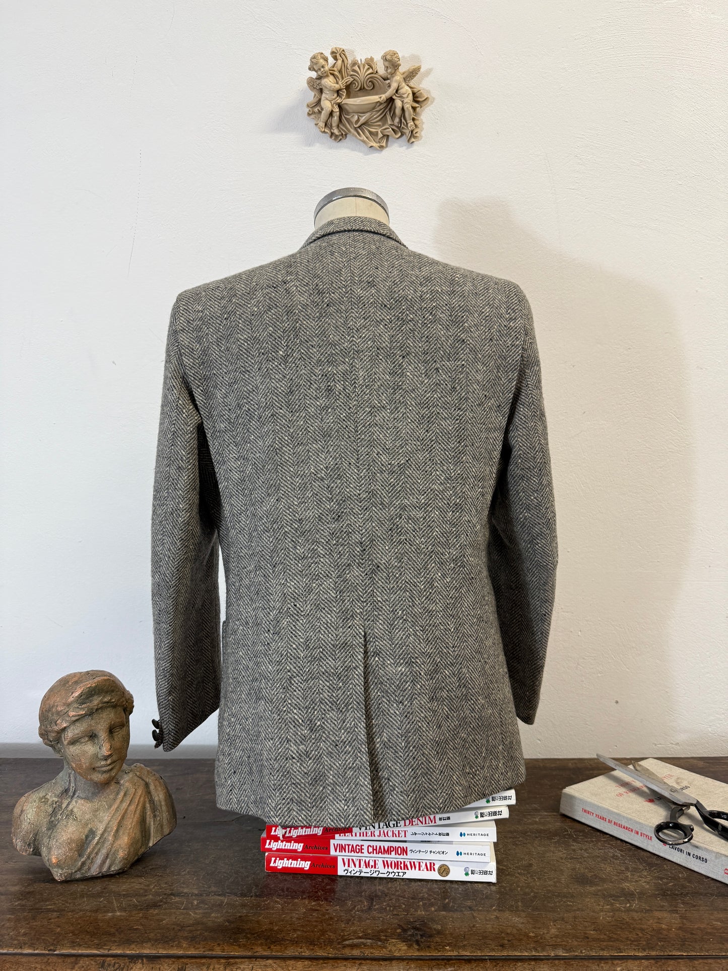 Vintage Wool Harringbone Blazer “M”