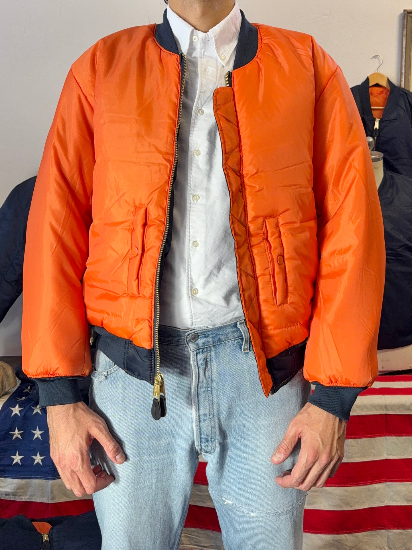 Blue Navy Bomber Jacket MA1