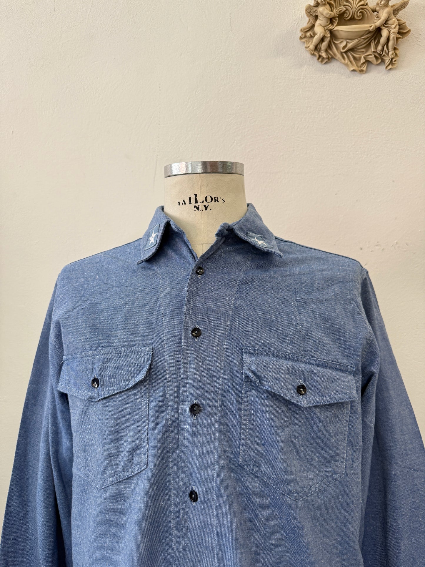 Vintage 80’s Italian Navy Shirt “L”
