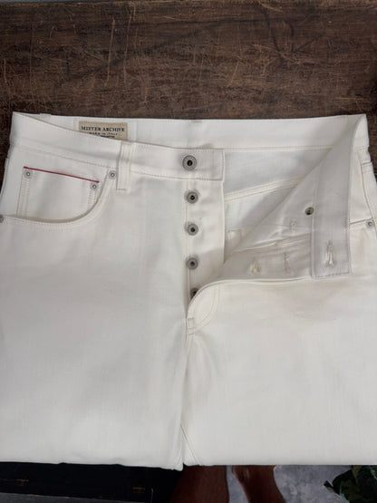 White Selvedge Pants Made in Italy - Mister Archive®