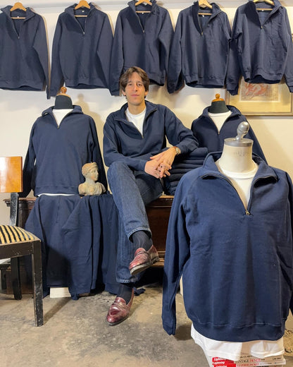 Blue Half Zip Sweatshirt