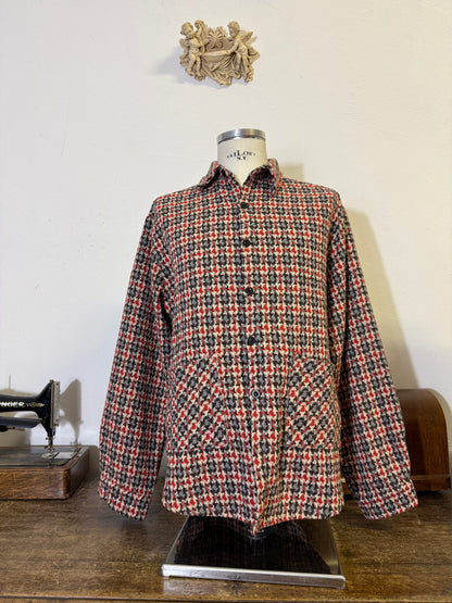 Vintage Tweed Houndstooth Shirt Jacket “XL”