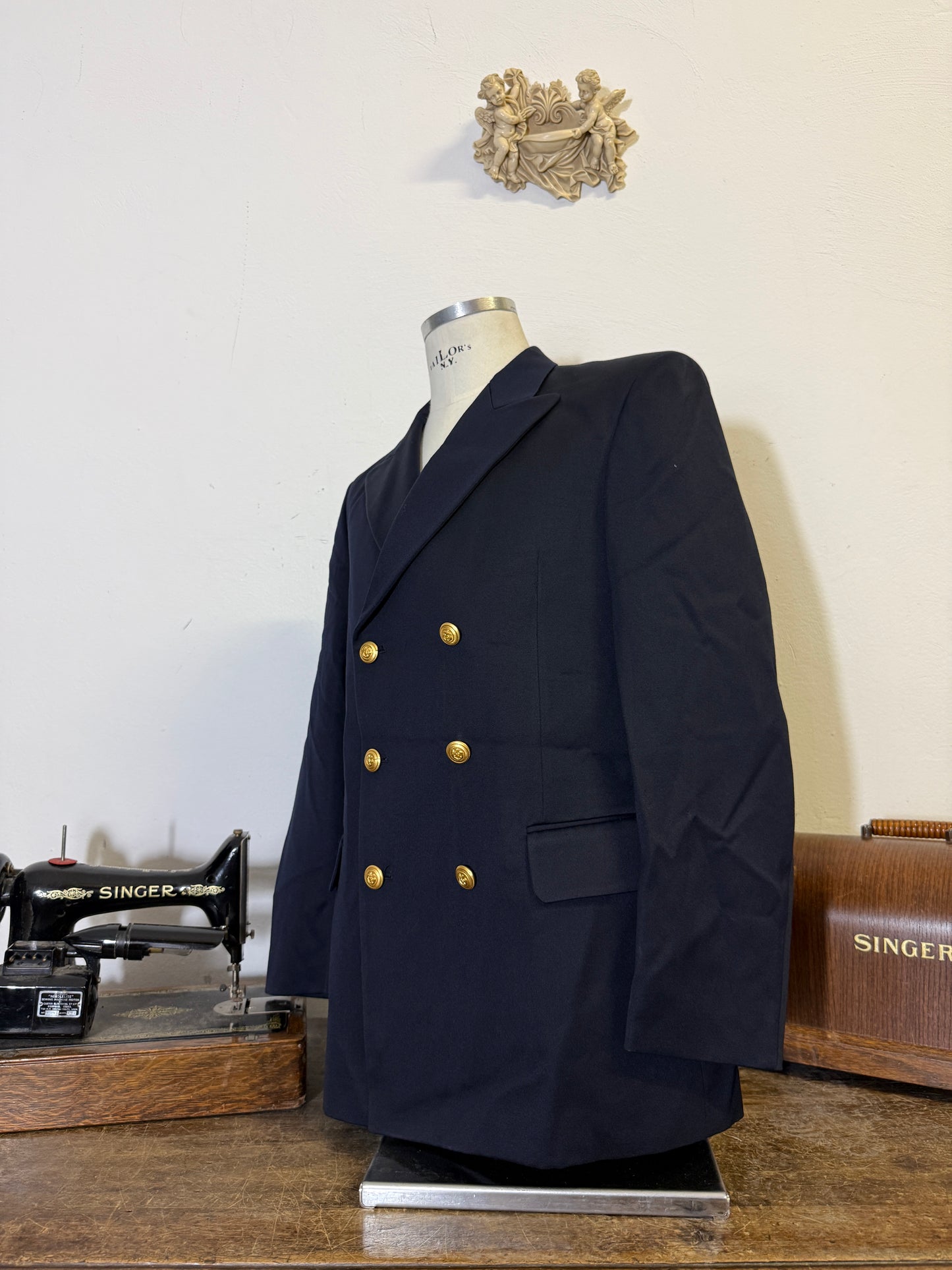 Vintage 00’s Italian Navy Double Breasted Jacket “L”