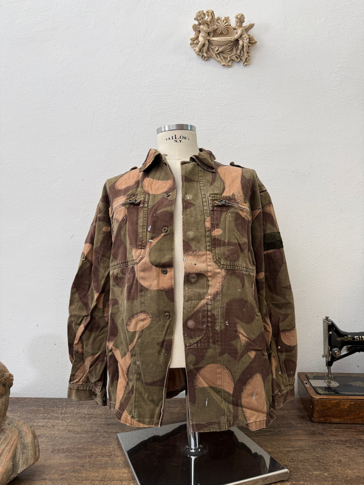 Vintage Distressed Hungarian Army Camo Jacket “M”