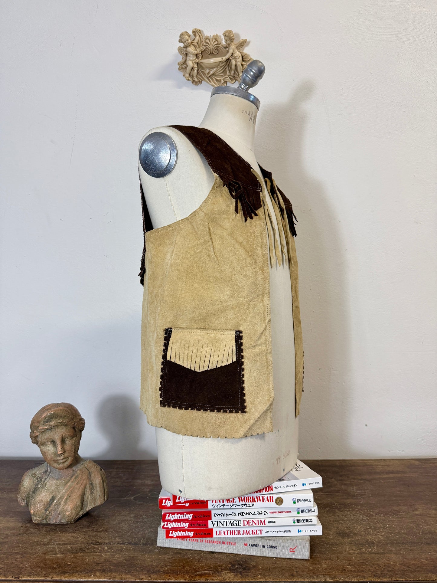 Vintage Western Suede Fringe Vest “XS/S”