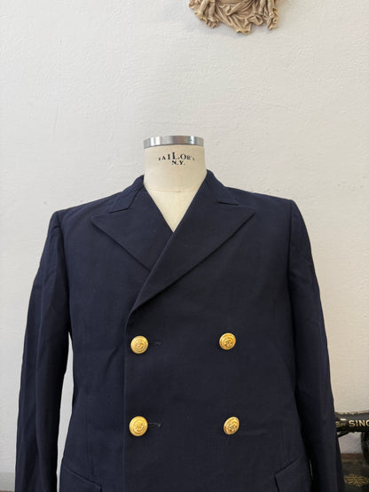 Vintage Italian Navy Double Breasted Jacket “S”