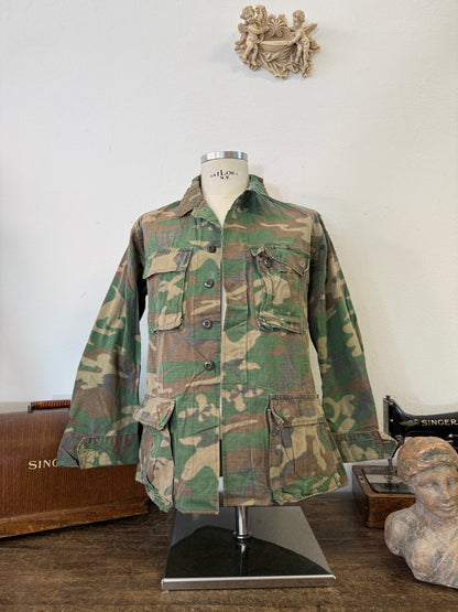 Vintage 1970-80s ERDL Camouflage Pattern Hot Weather Jacket Ripstop “S”